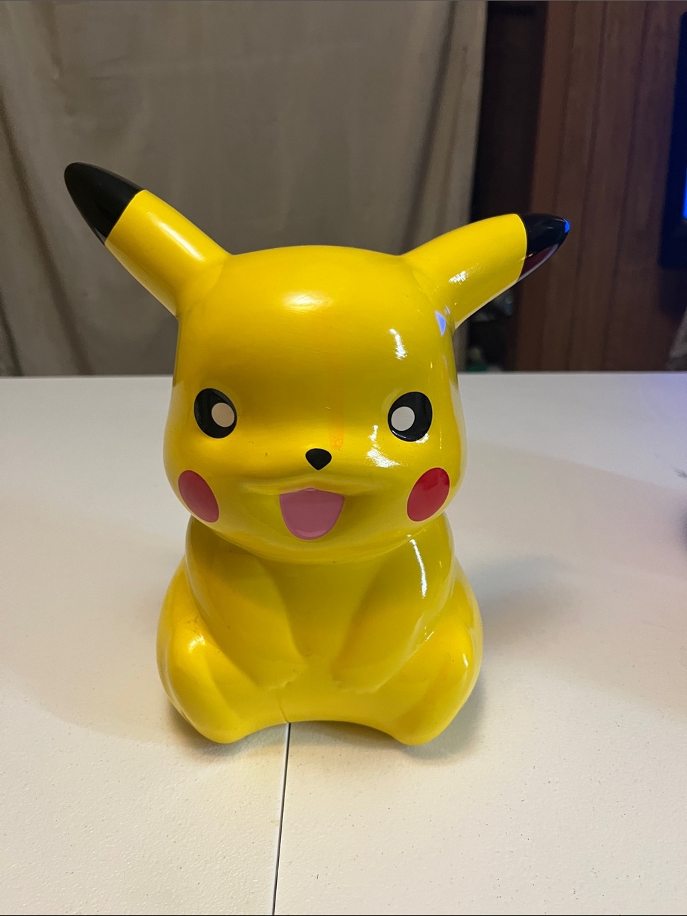 Yellow Cute Character Plush-Style Kids Toy Figure with Pink Cheeks